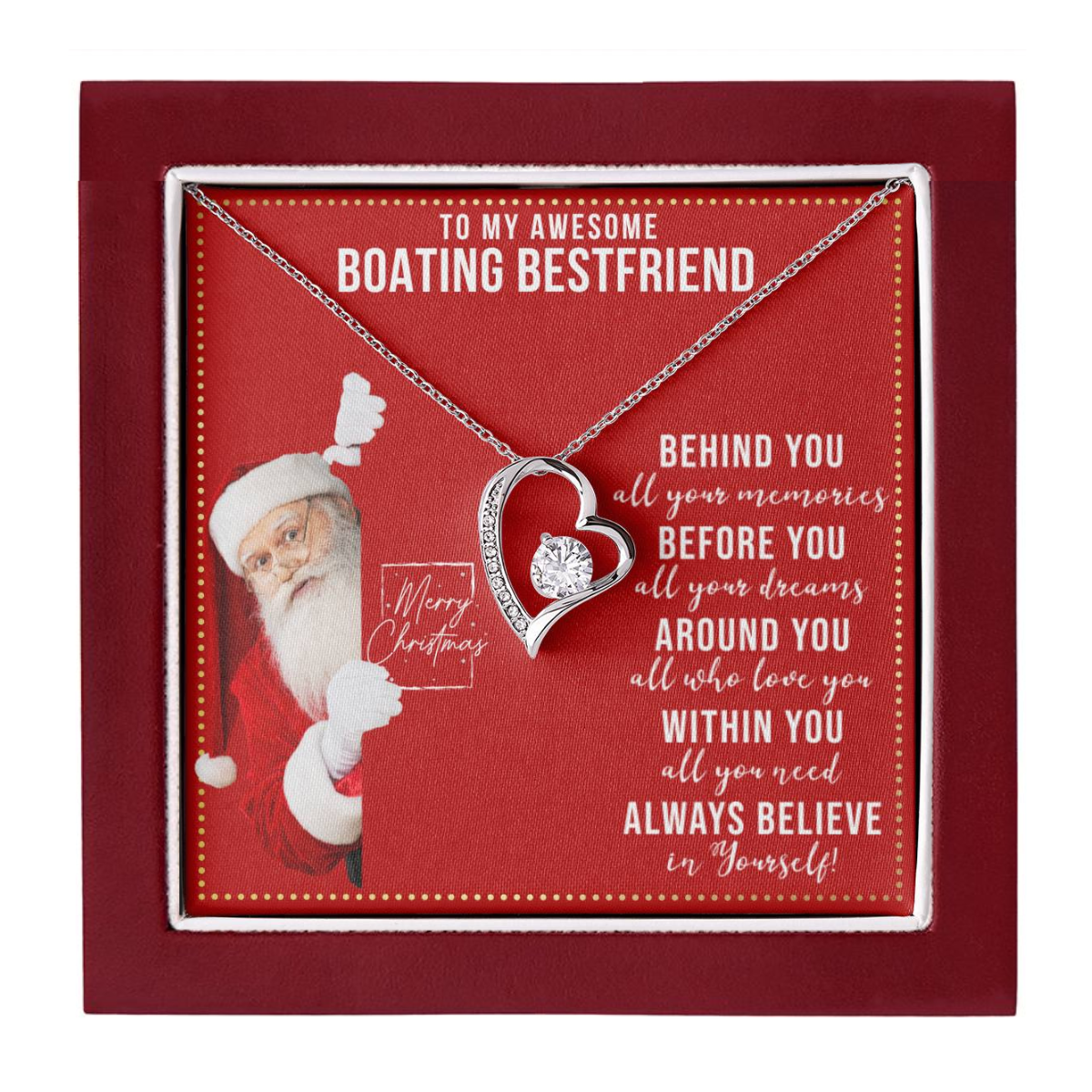 JGF Jewelry Gifts for Family Gift To My Bestie BFF Heart Necklace For Boating Female Friend