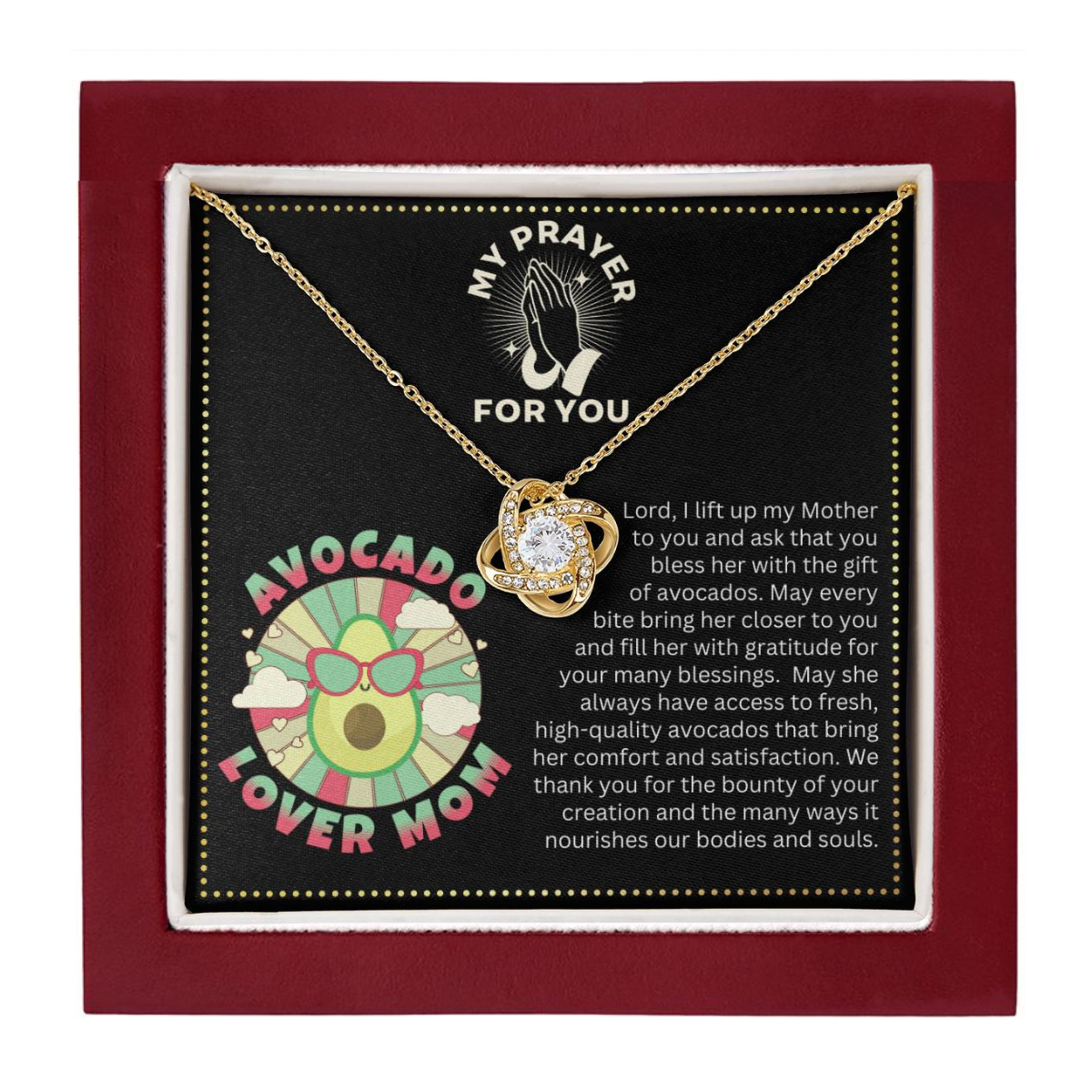 JGF Jewelry Gifts for Family | Avocado Lover Gifts Prayer for Mom