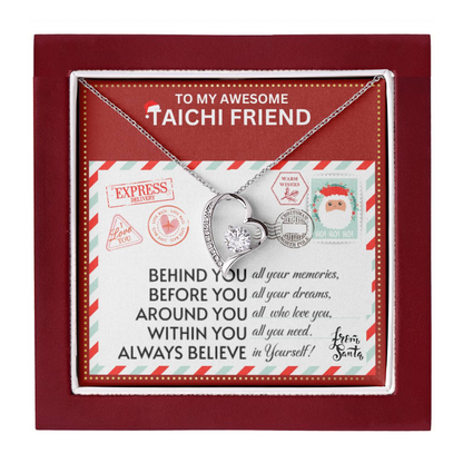 JGF Jewelry Gifts for Family To My BFF Bestie Heart Necklace For Taichi Female Friend Long Distance