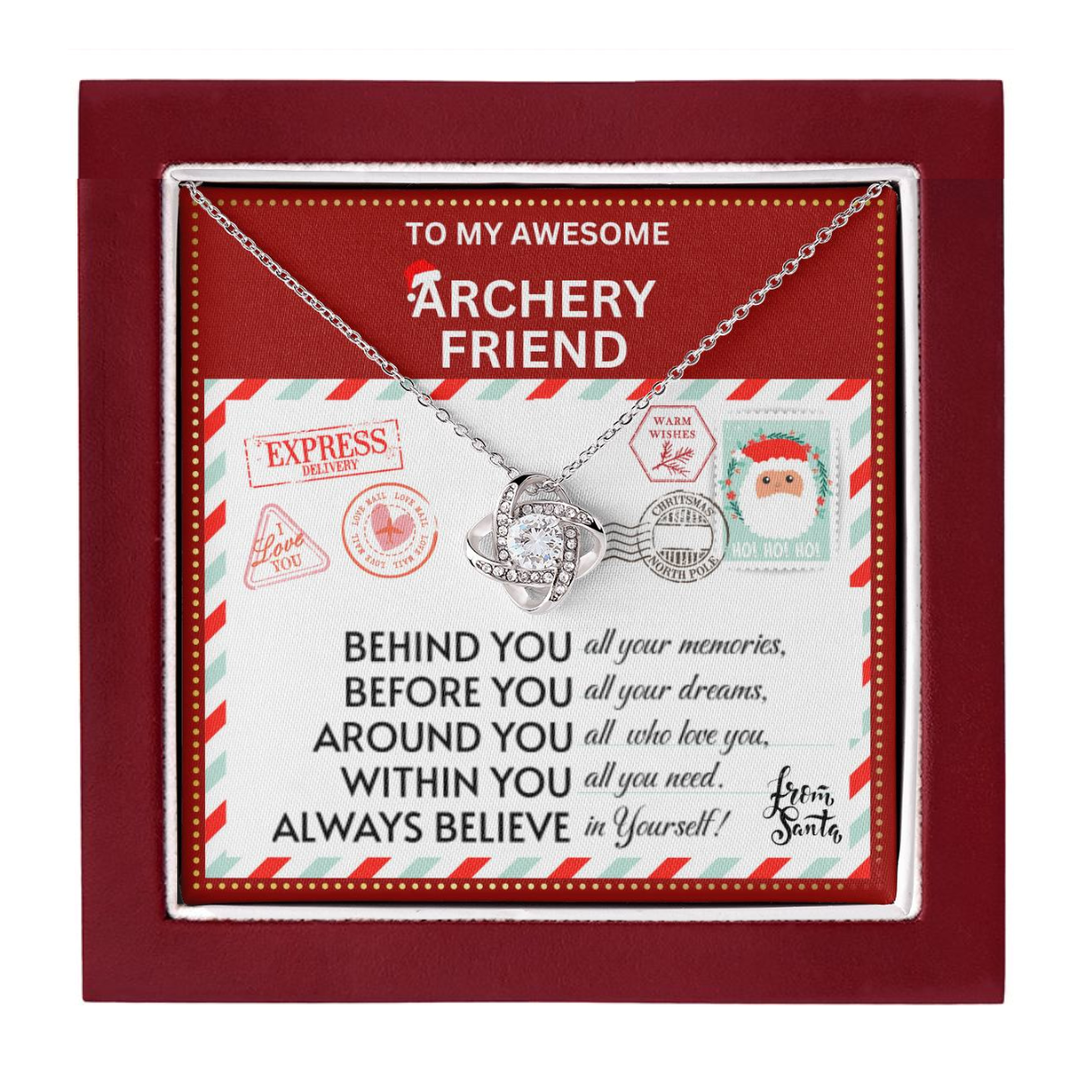 JGF Jewelry Gifts for Family Necklace Gift For Archery BFF Bestie Female Friend