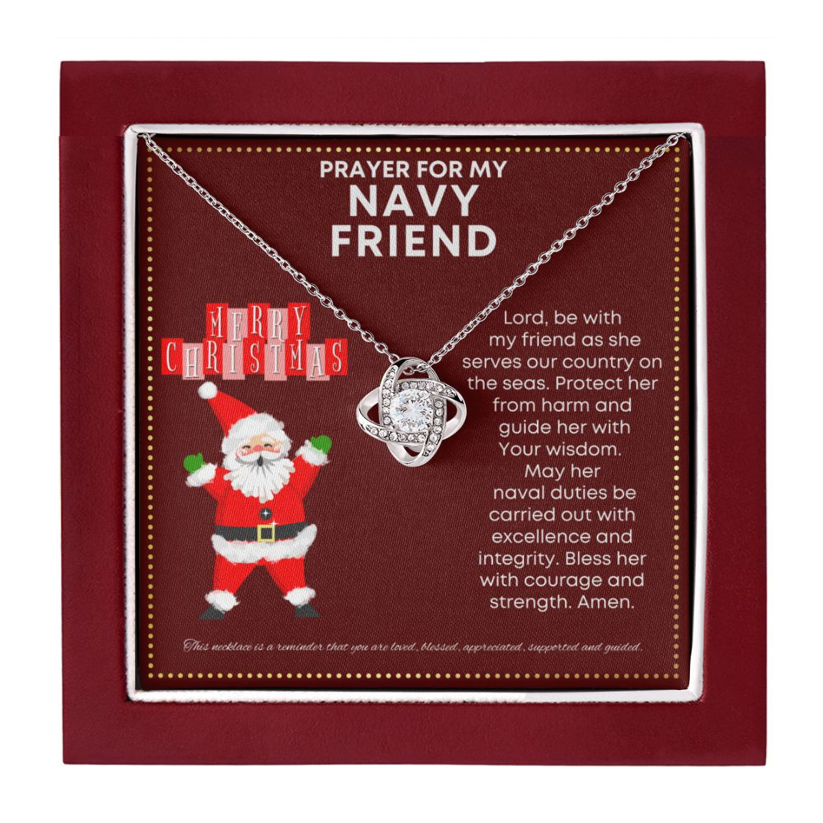 JGF Jewelry Gifts for Family I Love My Navy Friend Present Simple Silver Necklace Formal