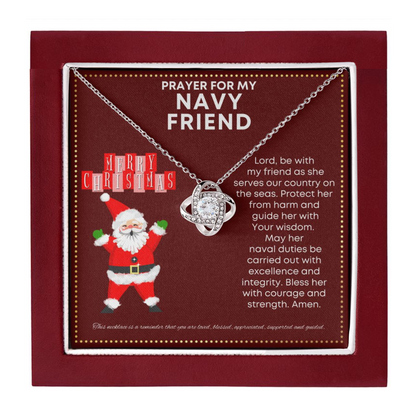 JGF Jewelry Gifts for Family I Love My Navy Friend Present Simple Silver Necklace Formal
