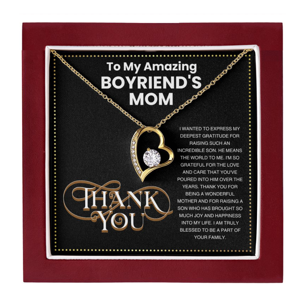JGF Jewelry Gifts for Family Thank You For Being Awesome Gifts for Boyfriend's Mom