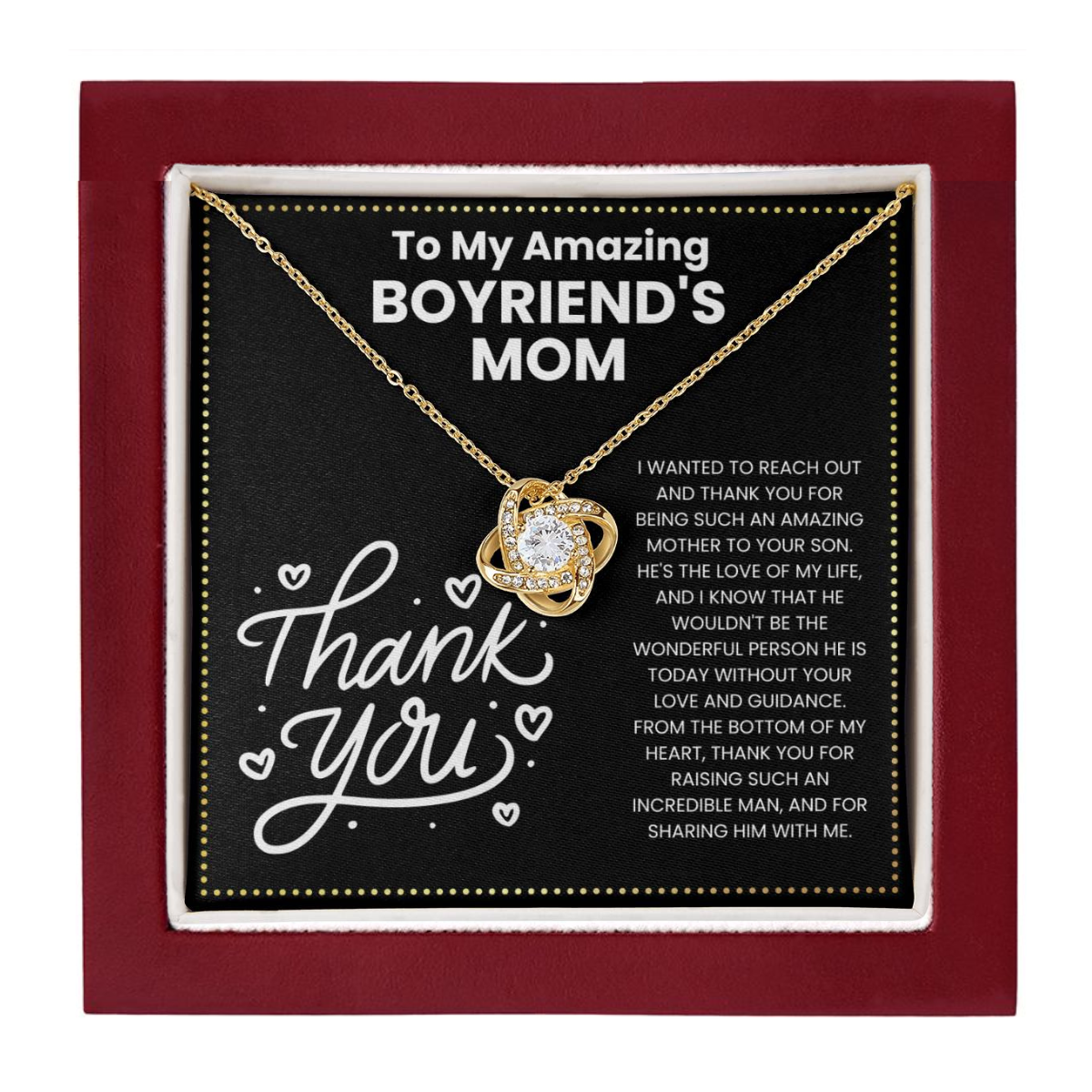 JGF Jewelry Gifts for Family Thank You Gifts For My Boyfriend's Mom