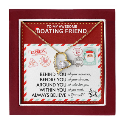 JGF Jewelry Gifts for Family To My BFF Bestie Heart Necklace For Boating Female Friend
