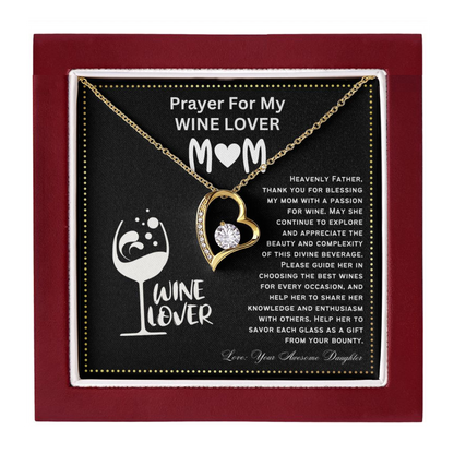 JGF Jewelry Gifts for Family Prayer For My Wine Lover Mom For Her Birthday Heart Necklace