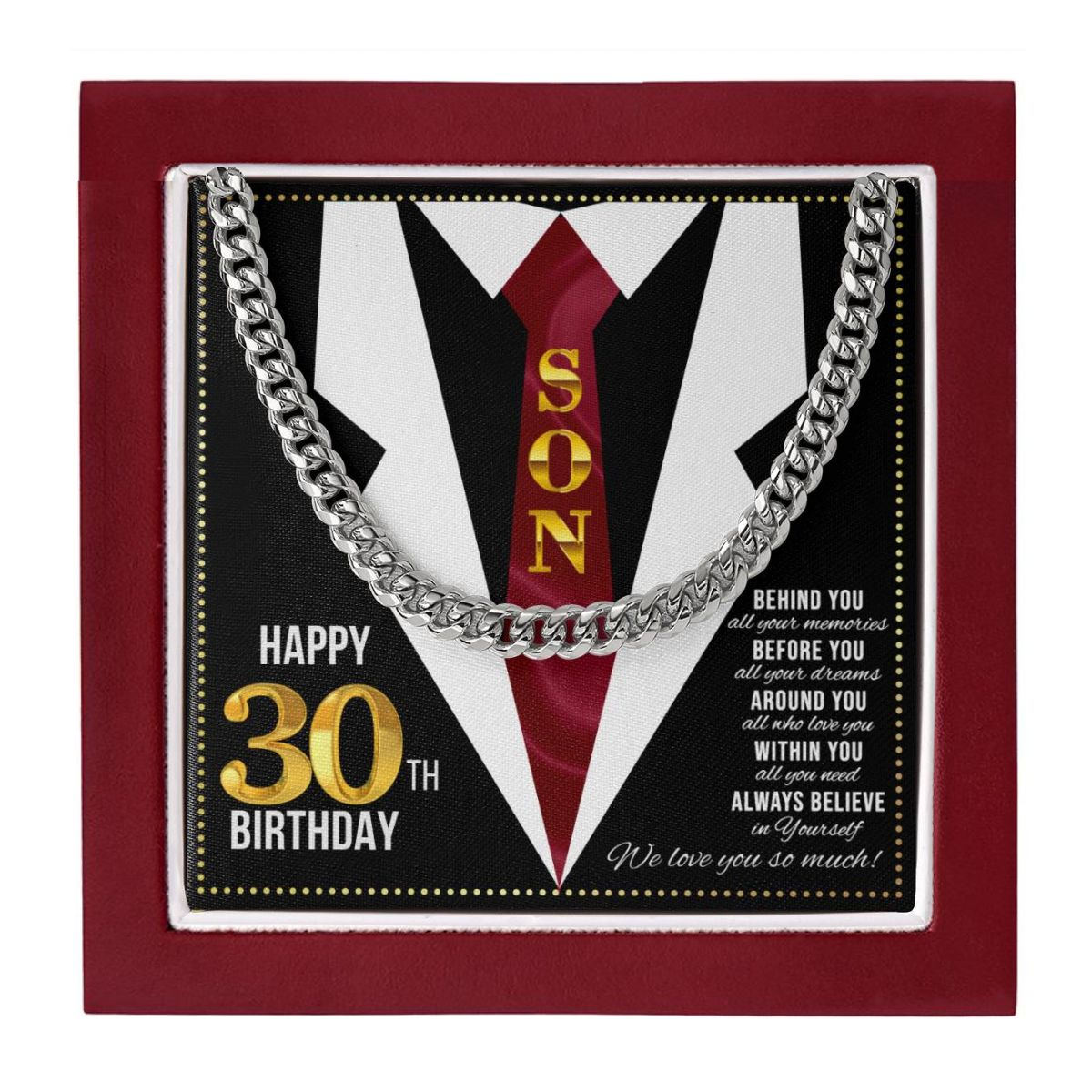 JGF Jewelry Gifts for Family Happy 30th Birthday For Son Card Gifts Present for 30 Year Old From Mom and Dad