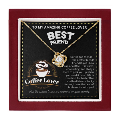 JGF Jewelry Gifts for Family No Coffee No Workee Bestie BFF Amazing Friendship Heart Necklace