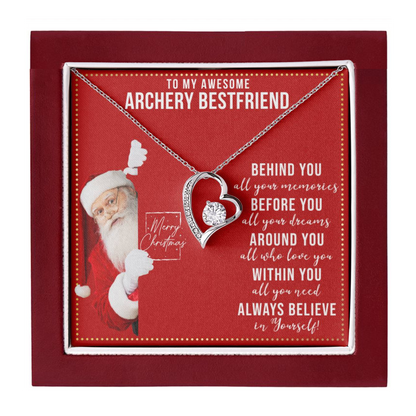 JGF Jewelry Gifts for Family Gift To My Bestie BFF Heart Necklace For Archery Female Friend Women