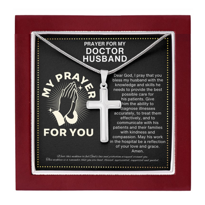 JGF Jewelry Gifts for Family Prayer For My Doctor Friend Simple Cross Necklace