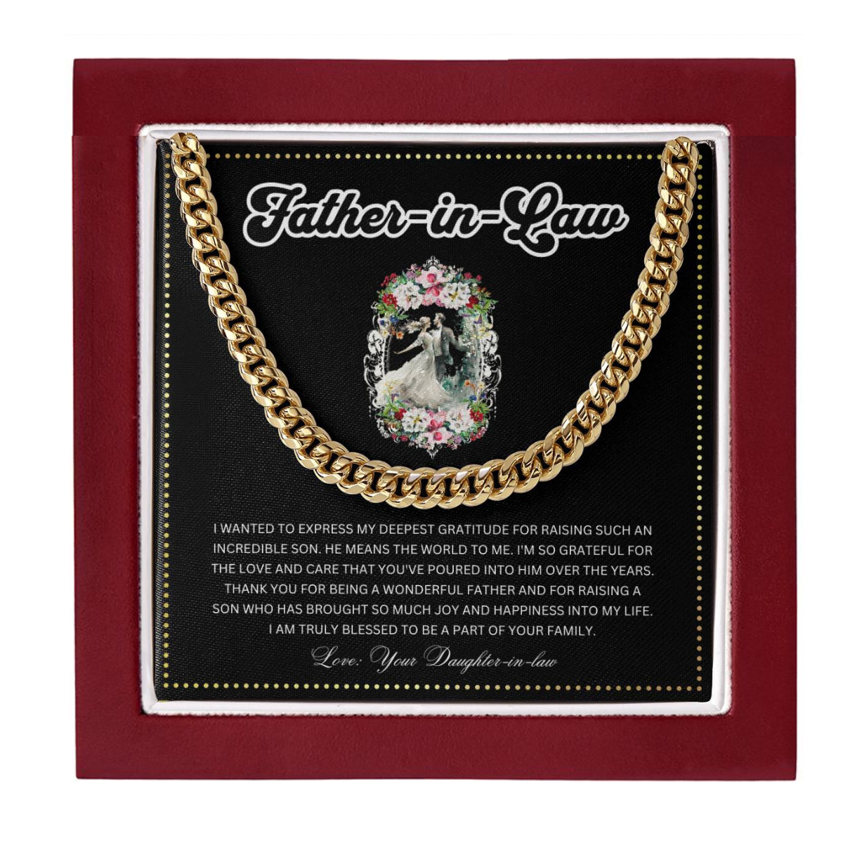 JGF Jewelry Gifts for Family | Father In Law Wedding Day Gift From Bride