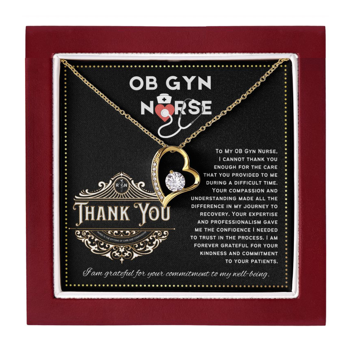 JGF Jewelry Gifts for Family Ob Gyn Thank You Gifts For Nurse Single Heart Necklace