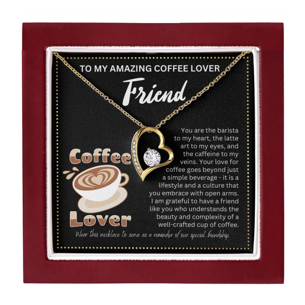 JGF Jewelry Gifts for Family Amazing Friendship Necklaces Best Friend Coffee Lover