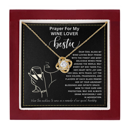 JGF Jewelry Gifts for Family Prayer For My Wine Lover Bestie BFF Friend For Her Birthday Heart Necklace