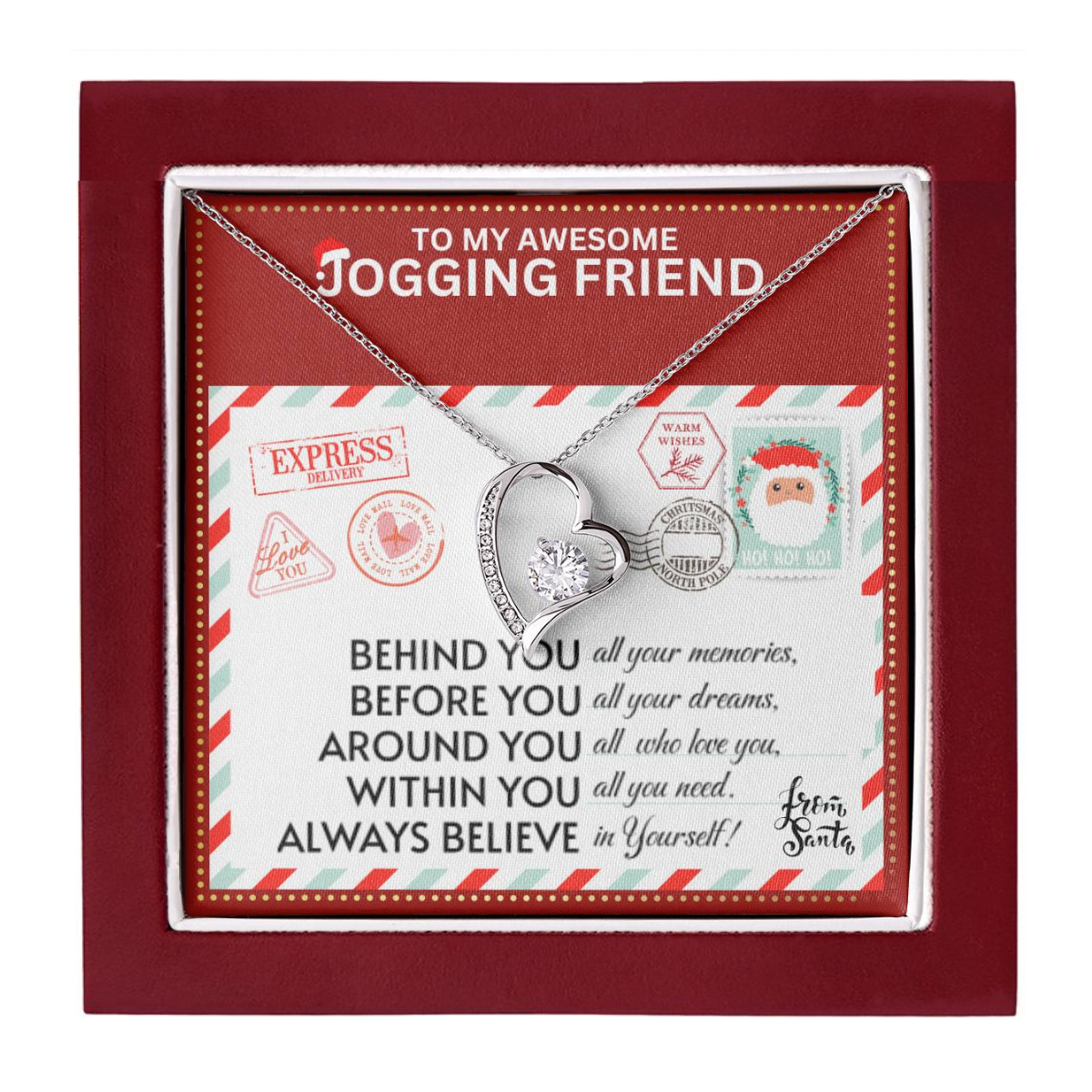JGF Jewelry Gifts for Family Gift To My Bestie BFF Heart Necklace For Jogging Female Friend