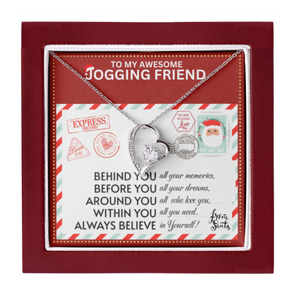 JGF Jewelry Gifts for Family Gift To My Bestie BFF Heart Necklace For Jogging Female Friend