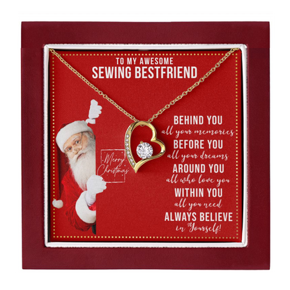 JGF Jewelry Gifts for Family To My BFF Bestie Heart Necklace For Sewing Female Friend