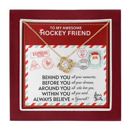 JGF Jewelry Gifts for Family Hockey Friend silver Necklace Gift