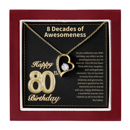 JGF Jewelry Gifts for Family Happy 80th Birthday Card  for Women