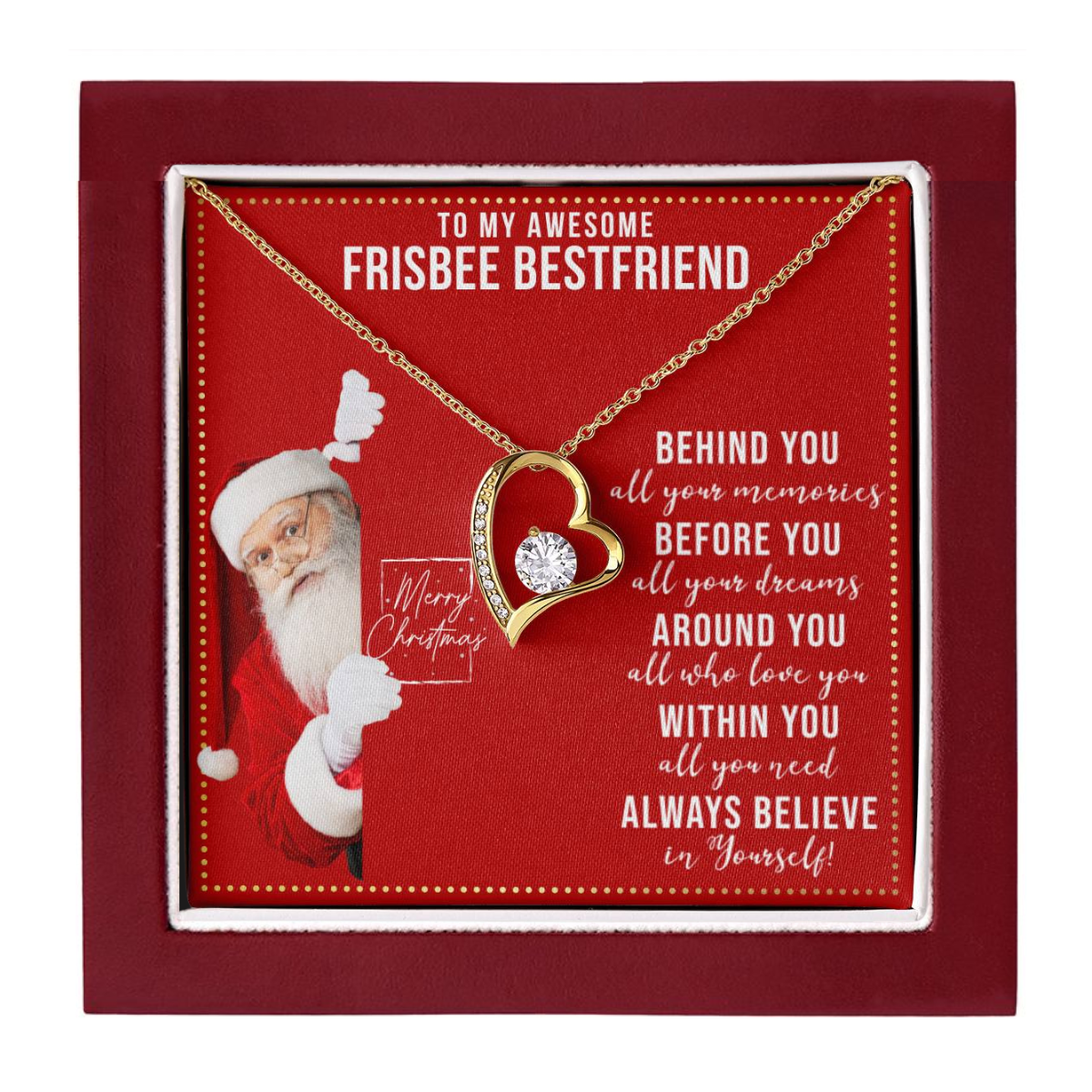 JGF Jewelry Gifts for Family To My Bestie Heart Necklace For Frisbee Female Friend