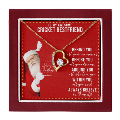 JGF Jewelry Gifts for Family Gift To My Bestie BFF Heart Necklace For Cricket Female Friend