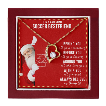 JGF Jewelry Gifts for Family Gift To My Bestie BFF Heart Necklace For Soccer Female Friend