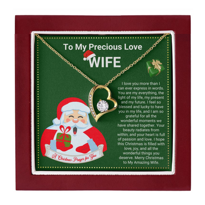 JGF Jewelry Gifts for Family Christmas Message Card For Wife Heart Shaped Necklaces For Women Sterling Silver