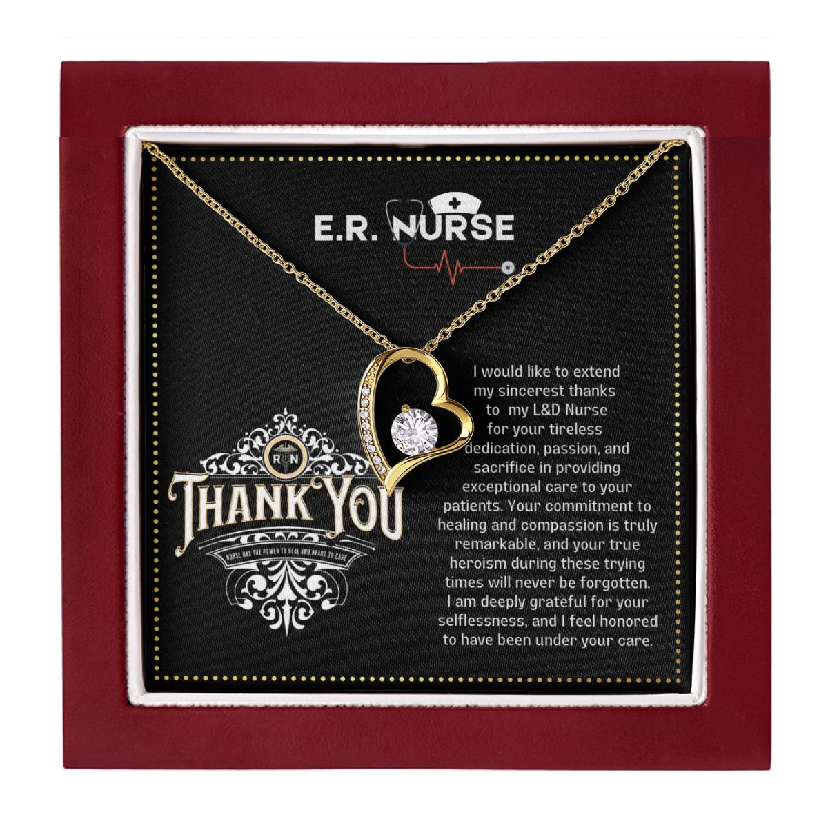 JGF Jewelry Gifts for Family Emergency Room ER Nurse Necklace for Women