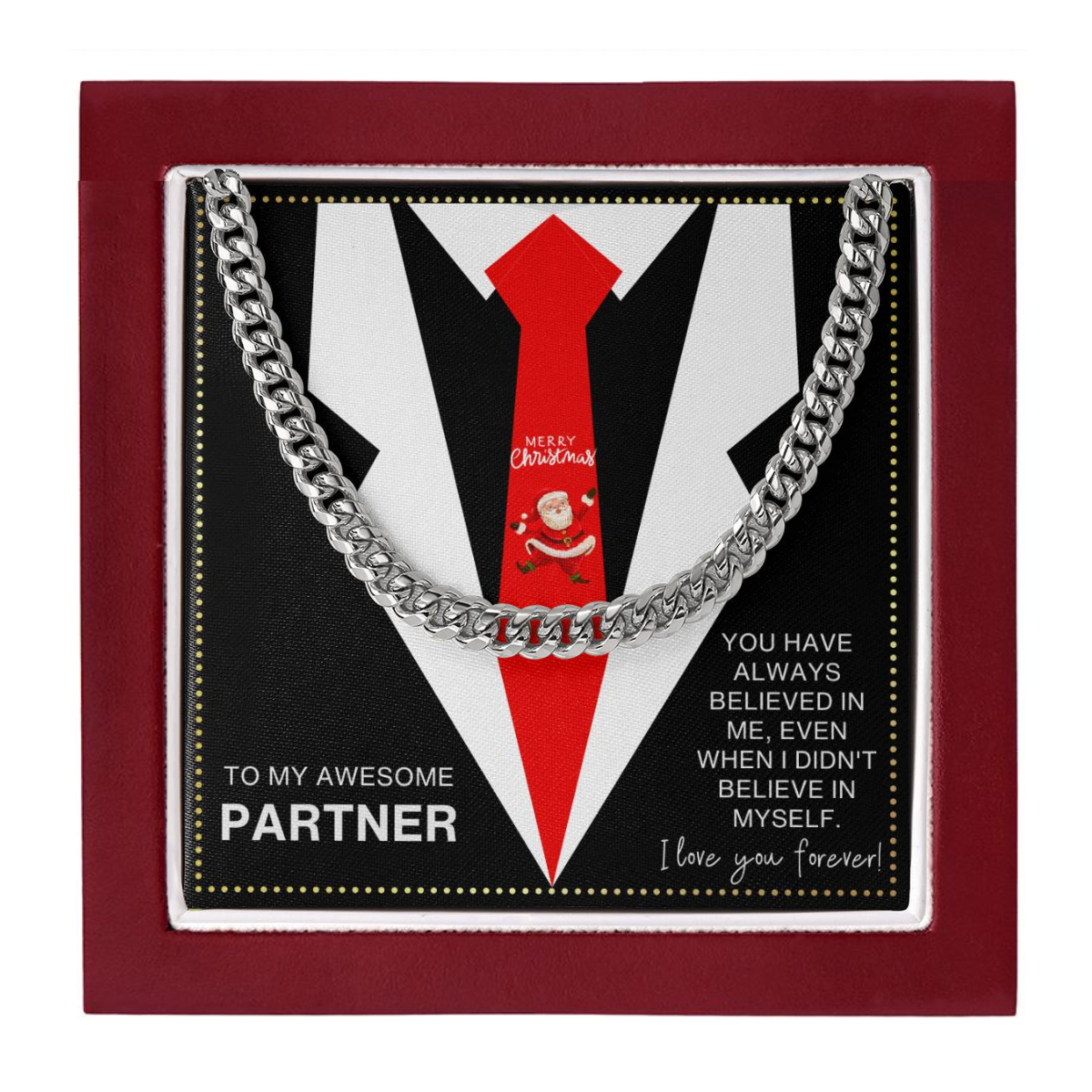 JGF Jewelry Gifts for Family Christmas Presents for Partner Cuban Chain Necklace