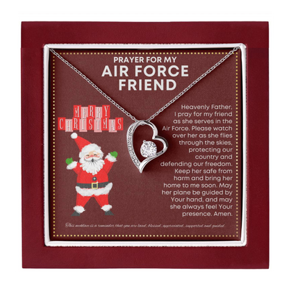JGF Jewelry Gifts for Family My Friend Is US Air Force Present Single Simple Heart Necklace