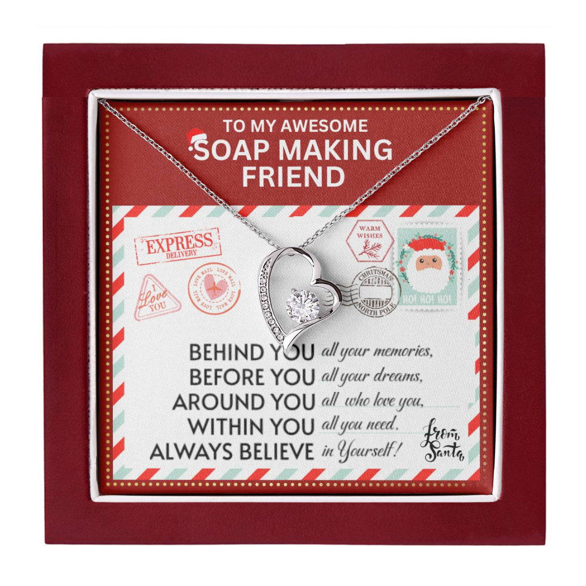 JGF Jewelry Gifts for Family To My BFF Bestie Heart Necklace For Soap Making Female Friend Women