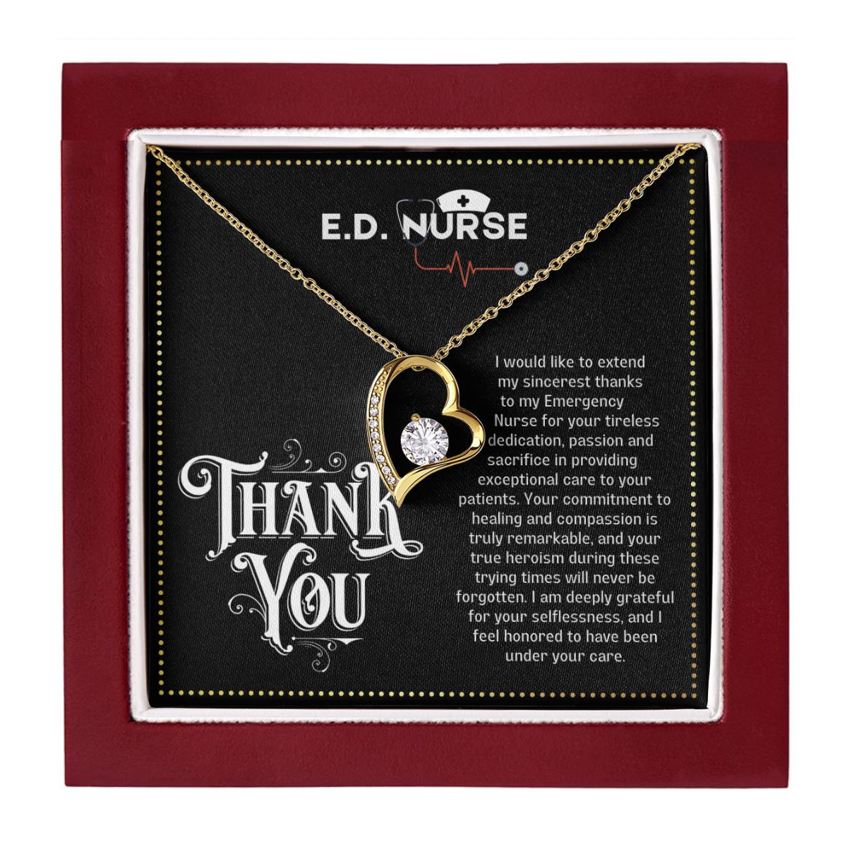 JGF Jewelry Gifts for Family Emergency Department ED Nurse Gifts For Women