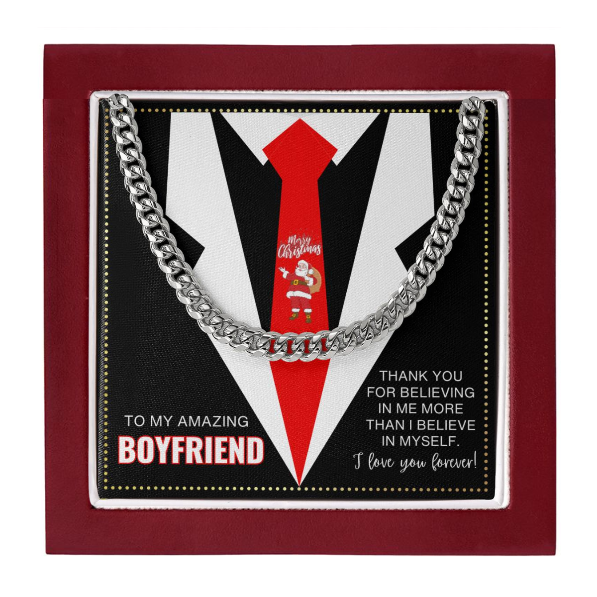 JGF Jewelry Gifts for Family To My Boyfriend Necklace Sterling Silver