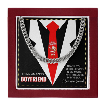 JGF Jewelry Gifts for Family To My Boyfriend Necklace Sterling Silver