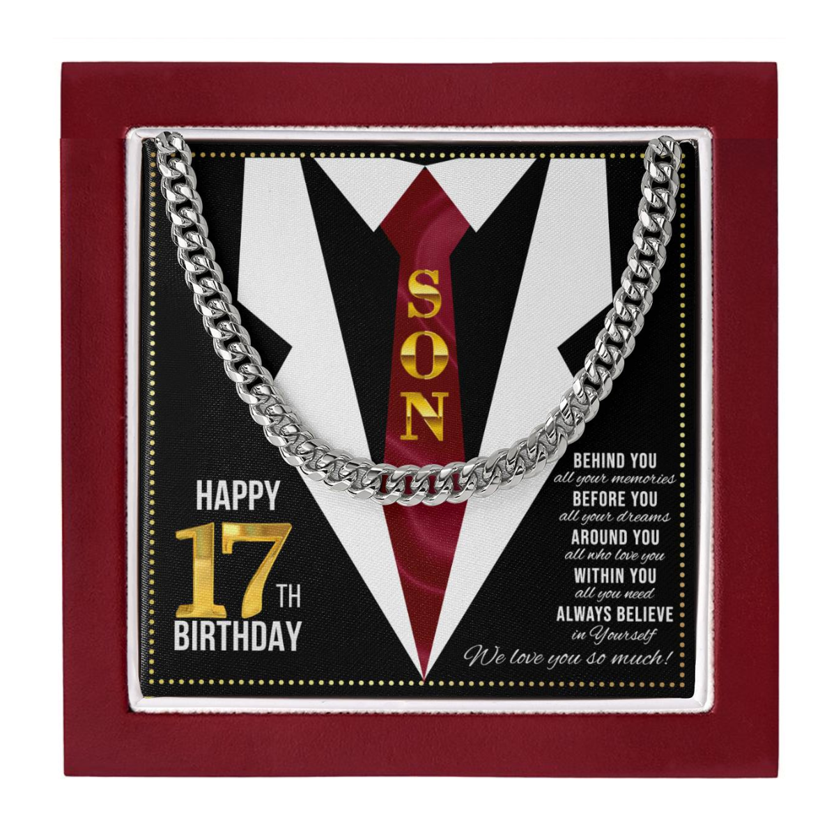 JGF Jewelry Gifts for Family Happy 17th Birthday Card Boy Son Present For My 17 Year Old Boy