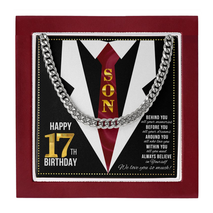 JGF Jewelry Gifts for Family Happy 17th Birthday Card Boy Son Present For My 17 Year Old Boy