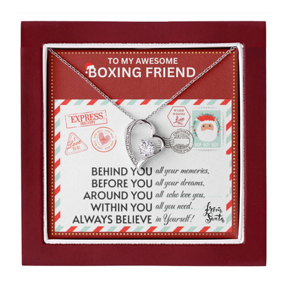 JGF Jewelry Gifts for Family Gift To My Bestie BFF Heart Necklace For Boxing Female Friend