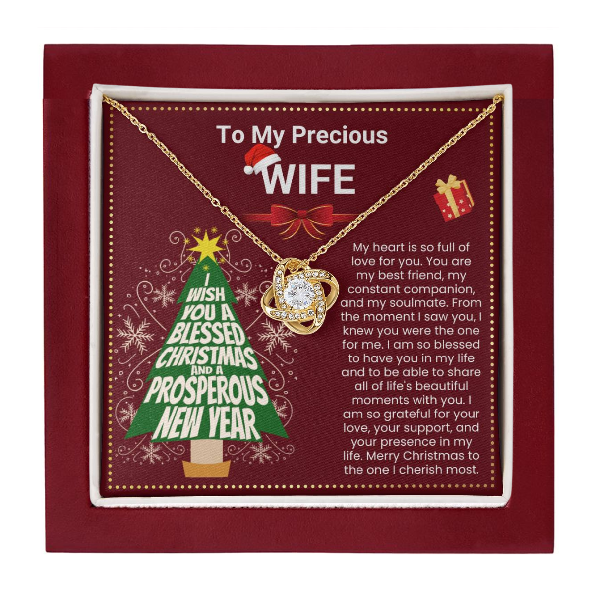 JGF Jewelry Gifts for Family To My Beautiful Wife Love Knot Necklace Romantic Gifts For Women