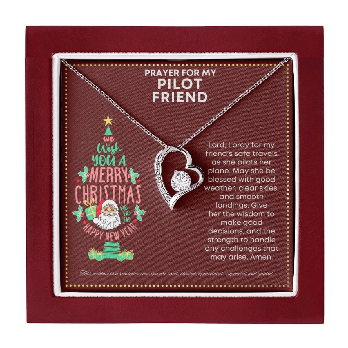 JGF Jewelry Gifts for Family Cute Simple Heart Necklace I Love My Helicopter Pilot Prayer