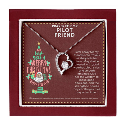 JGF Jewelry Gifts for Family Cute Simple Heart Necklace I Love My Helicopter Pilot Prayer