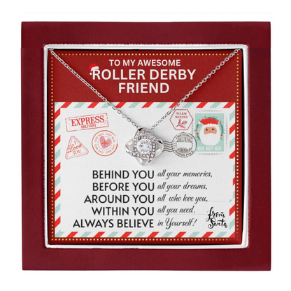 JGF Jewelry Gifts for Family Necklace Gift For Roller Derby Adult Female Bestie BFF Friend Far Away