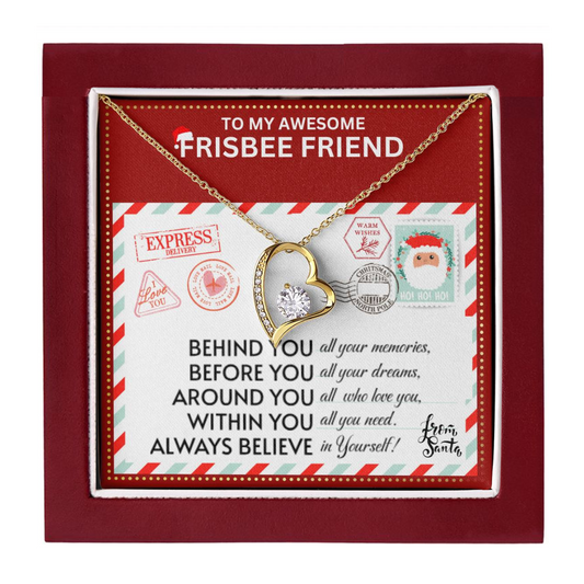 JGF Jewelry Gifts for Family To My BFF Bestie Heart Necklace For Frisbee Female Friend