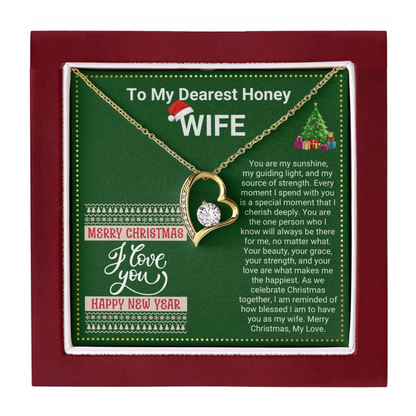 JGF Jewelry Gifts for Family Christmas Message Card For Wife Simple Heart Necklaces For Women