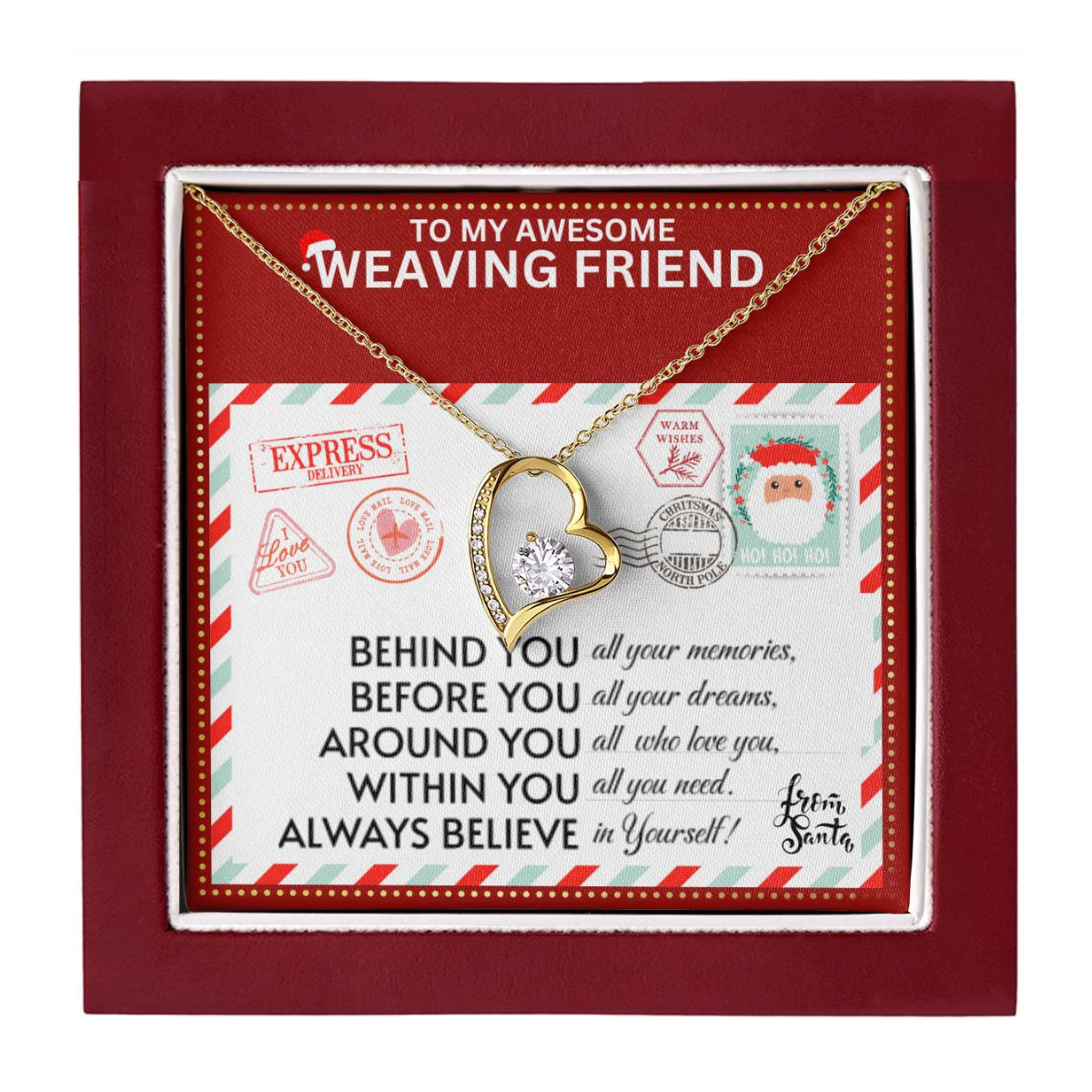 JGF Jewelry Gifts for Family To My BFF Bestie Heart Necklace For Weaving Female Friend