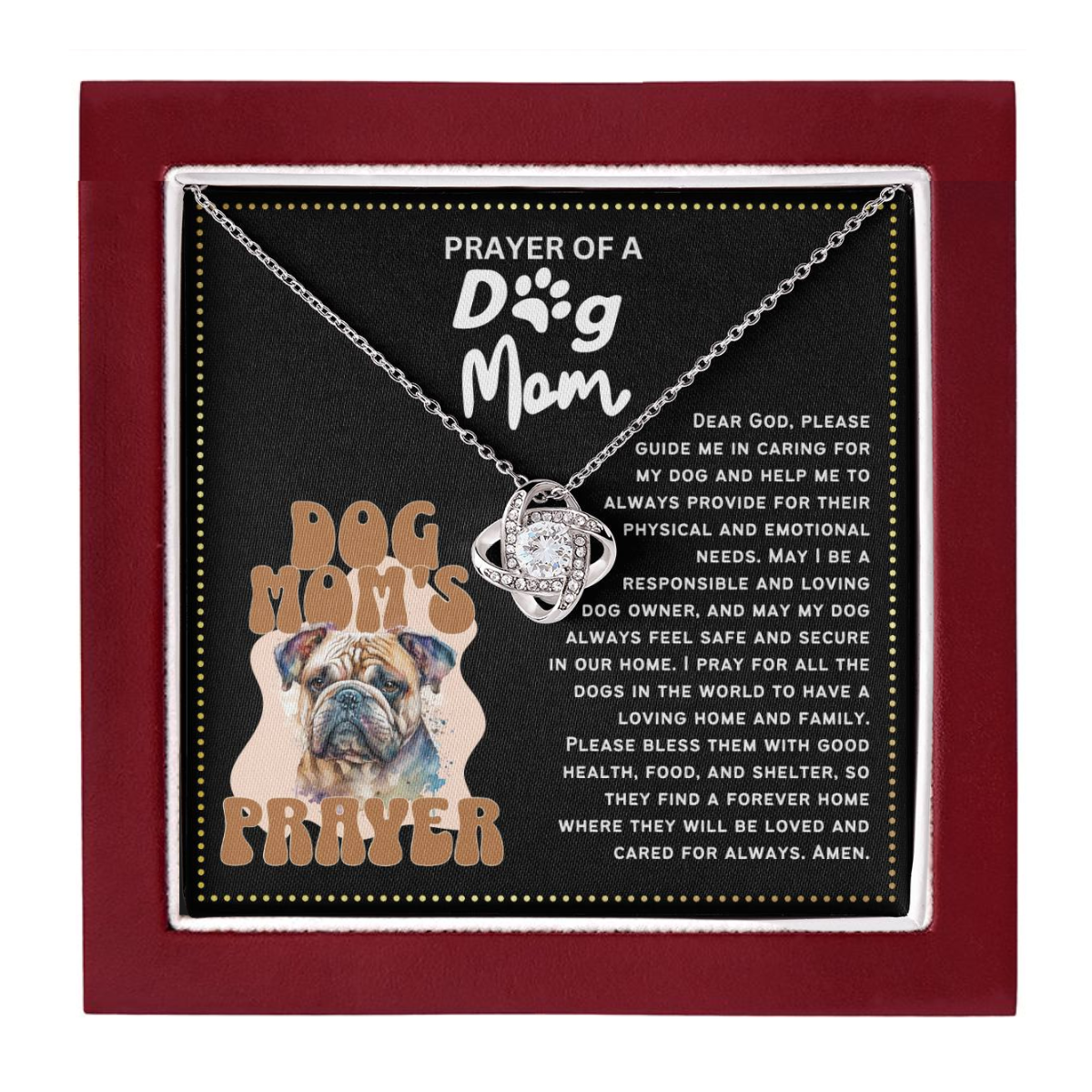 JGF Jewelry Gifts for Family Prayer For My Paw Dog Lover Mom Necklace