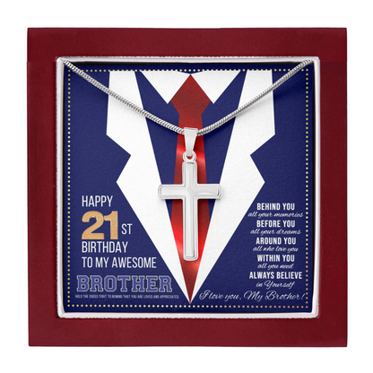 JGF Jewelry Gifts for Family Happy 21st Birthday Card Gifts For Brother From Sister Present for 21 Year Old Brother