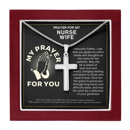 JGF Jewelry Gifts for Family My Wife Is A Nurse Practitioner Cross Necklace for Birthday