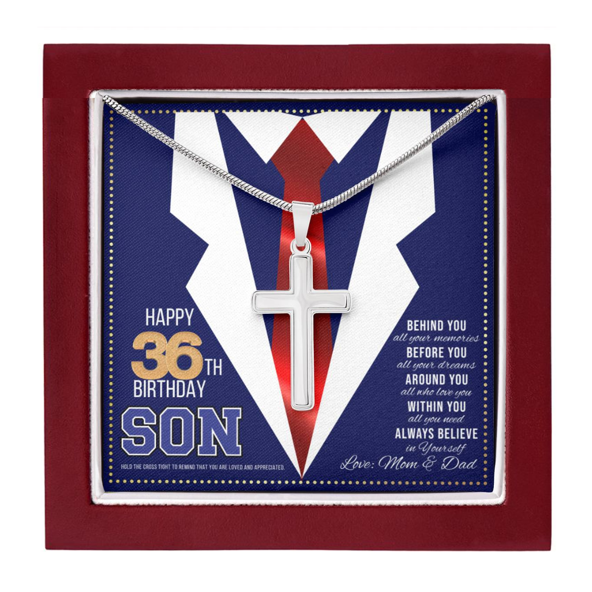 JGF Jewelry Gifts for Family Happy 36th Birthday Gifts For Men Birthday Card For 36 Year Old Son