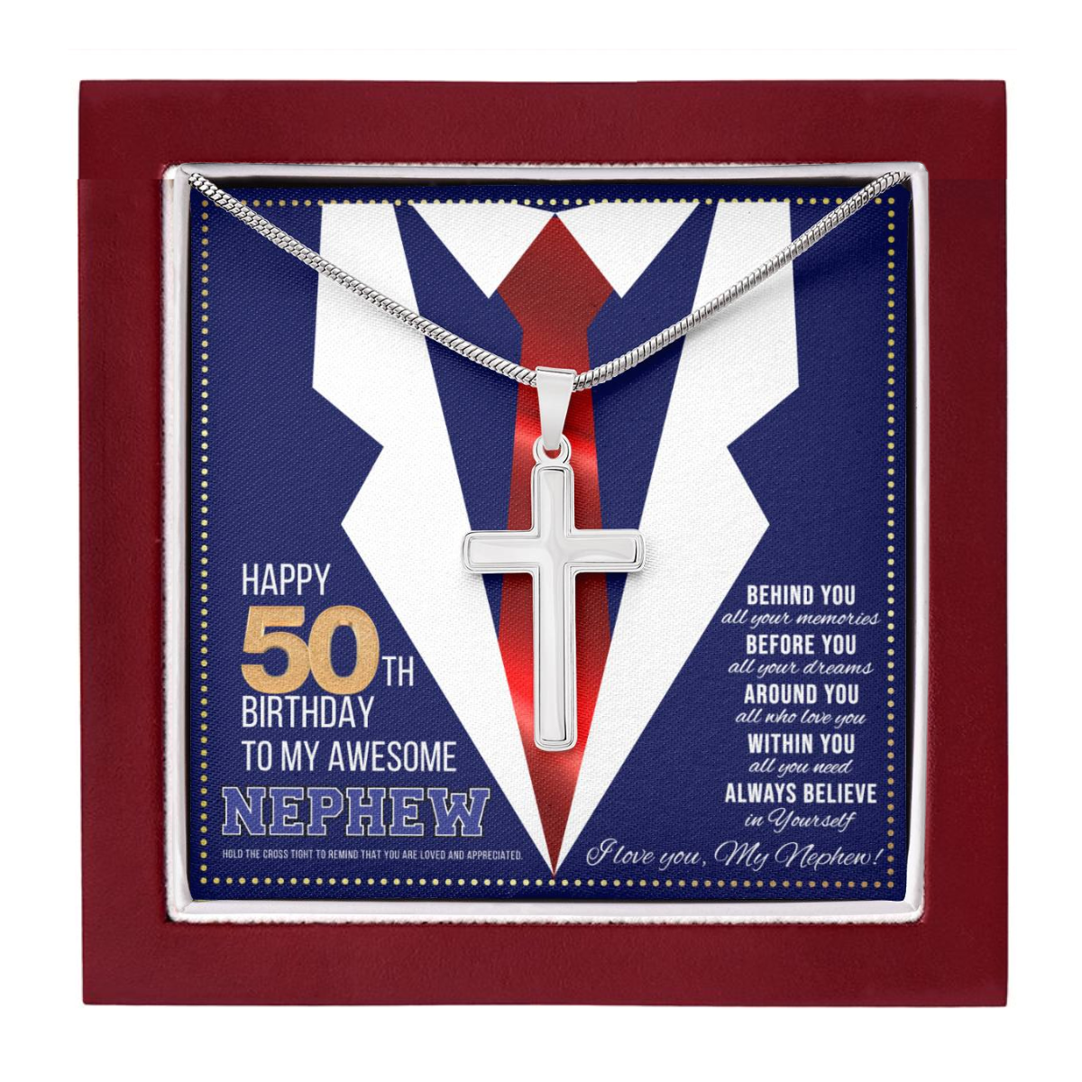 JGF Jewelry Gifts for Family Happy 50th Birthday Card Nephew Present for 50 Year Old Nephew
