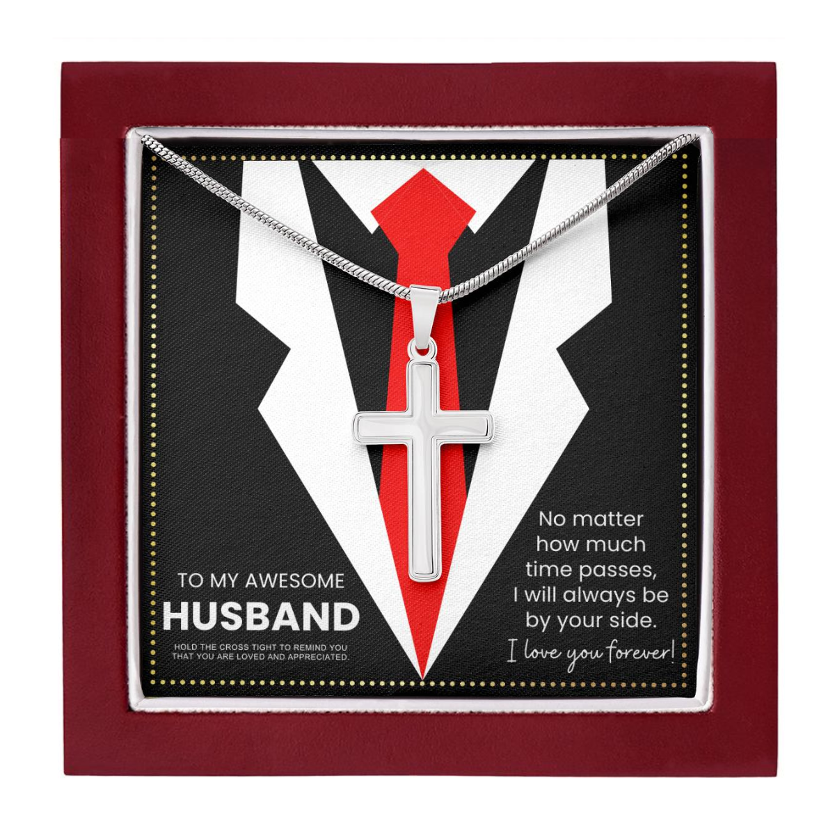 JGF Jewelry Gifts for Family 4th Anniversary Cross Necklace Presents For Husband Sterling Silver Celtic Cross Pendant For Men